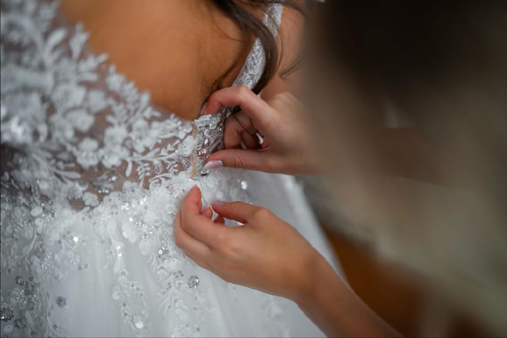 Suknia slubna sukienka koronkowa s m tiul cekiny