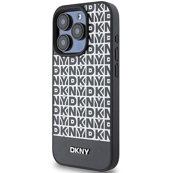 Etui DKNY Leather Printed Pattern Metal Logo MagSafe na iPhone 15 Pro