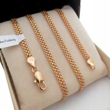 Pozłacany 18k złotem łańcuszek Bismark 60cm 4mm GWARANCJA!