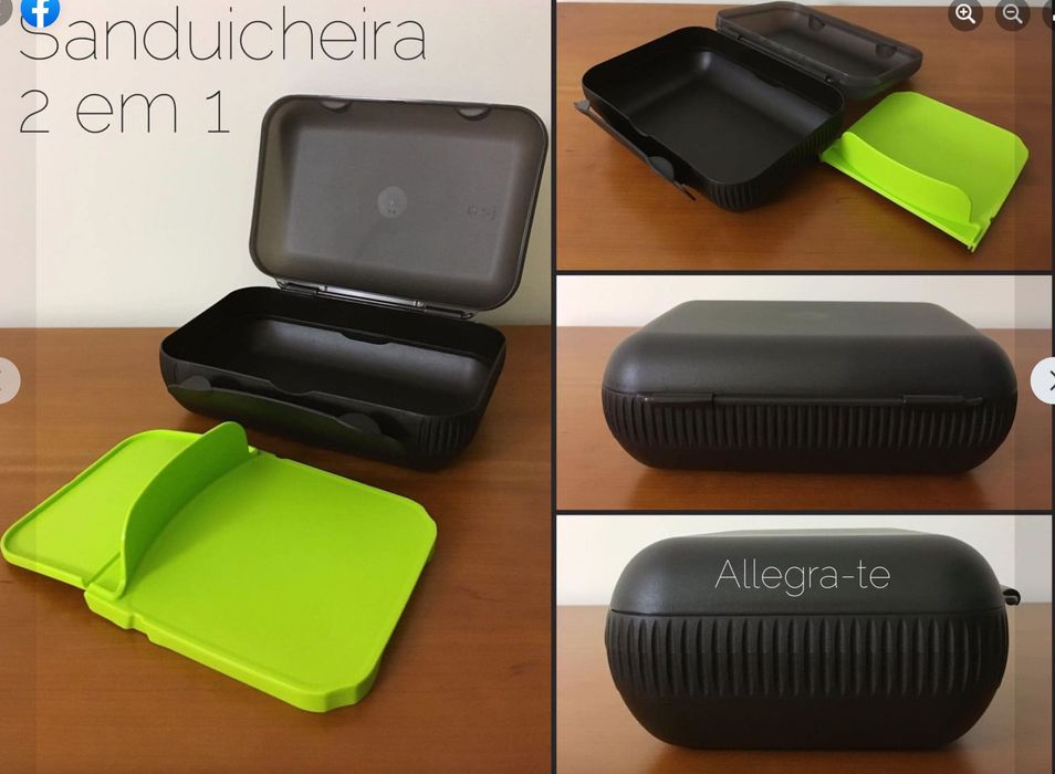 Sanduicheira 2 em 1 Preta Tupperware