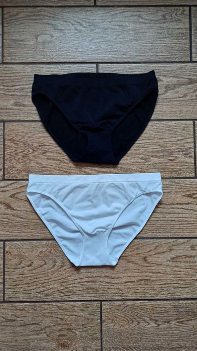 Nowe figi damskie ERGEE r. XL# zestaw: czarne + białe