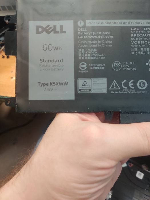 Аккумулятор Dell Latitude 7390 2in1 K5XWW з коннектором