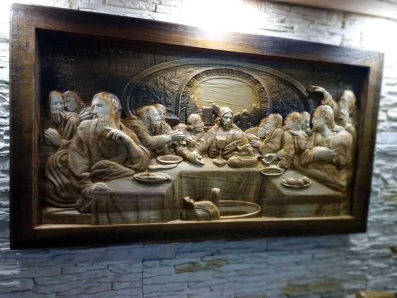 Ostatnia Wieczerza-Plaskorzezba-Drewno