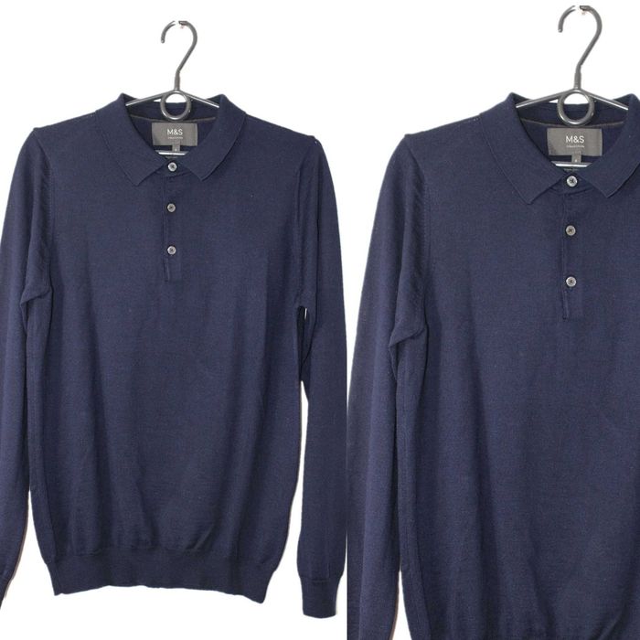 m7 Marks&Spencer męski cienki sweter Merinos Wełna S