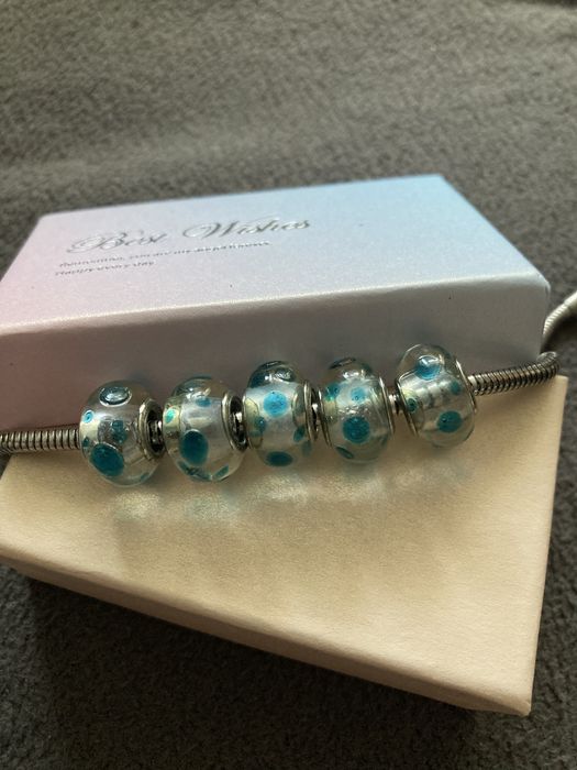 Nowy charms szklany w stylu murano