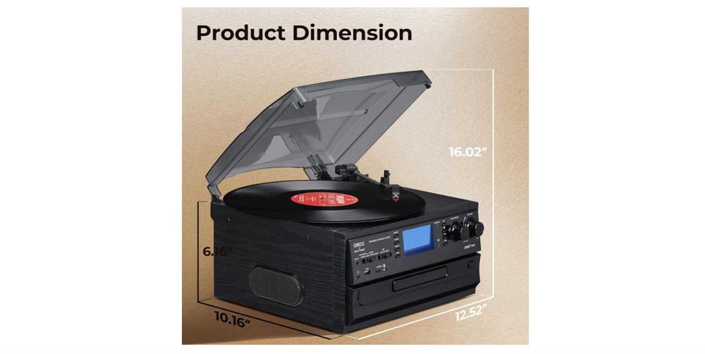 Gramofon ORCC T168 . 122002 .10 w 1 z bluetooth, wbudowanym głośnikiem