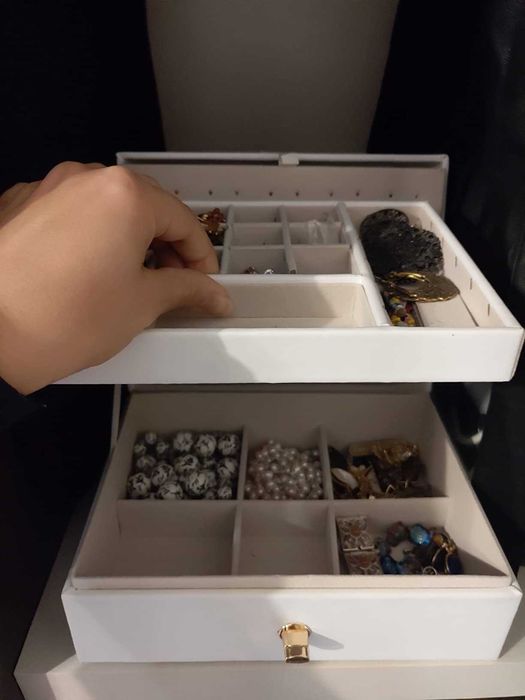 Duża pojemna szkatułka organizer pudełko na biżuterię  PREZENT