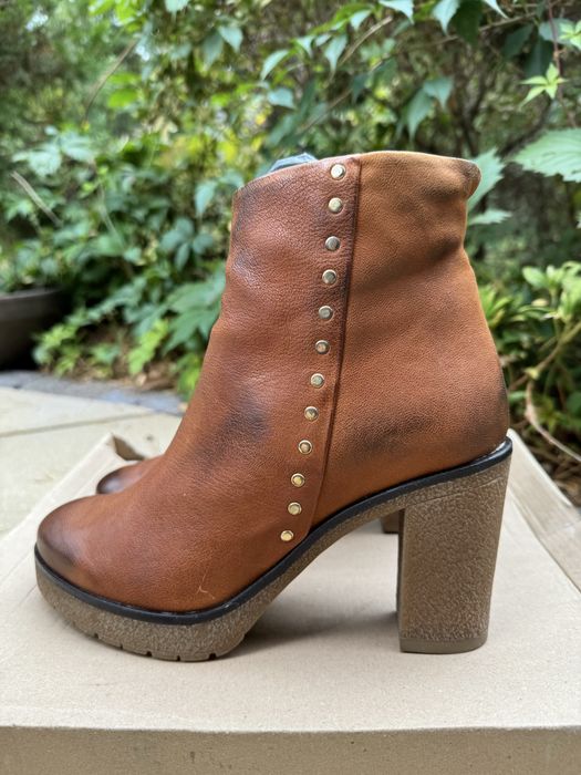 MANAS buty skórzane brązowe
