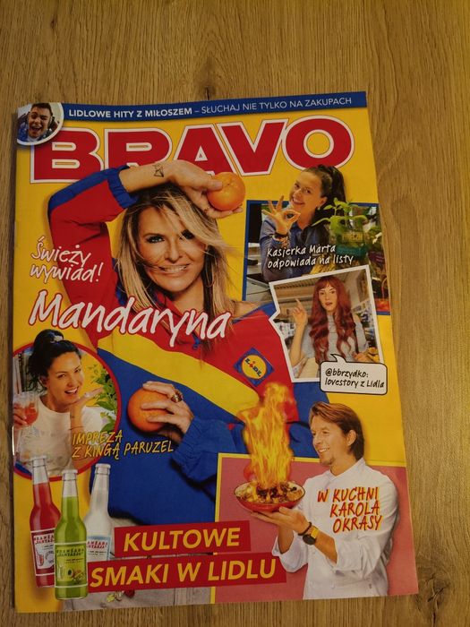 Gazeta bravo lidl z plakatem mandaryny