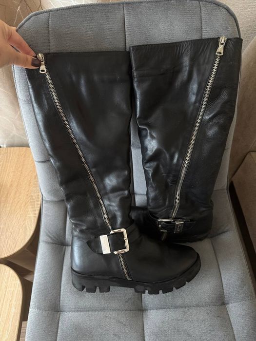 Шкіряні зимові сапожки