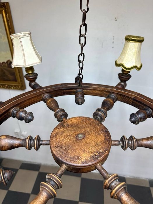 Люстра підвісна дерево світильник дуб на 6 ламп 7554