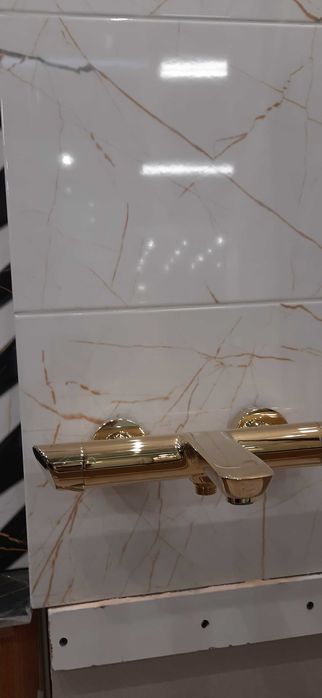 Bateria  Arnika wannowa ścienna złoty połysk