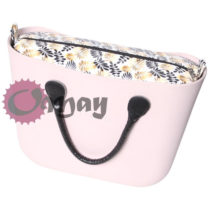 organizer OBAG STANDARD ekoskóra liście czarne 2 kieszenie wkład OMAY