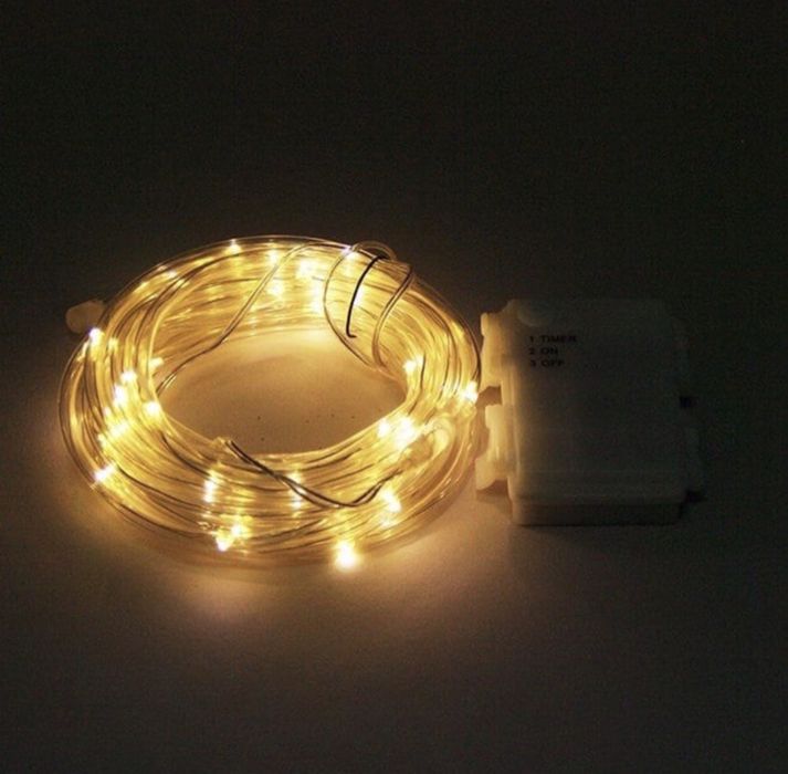 Гірлянда неонова 5 метрів на батарейках вулична