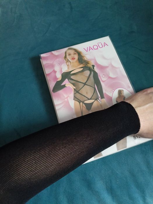 Sexy czarne body siateczkowe z pończochami