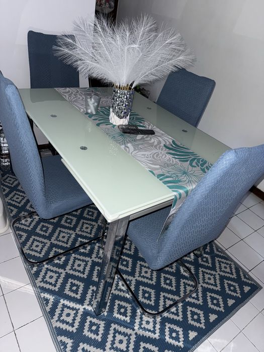 Mesa de vidro extensivel