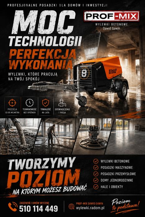 Wylewki posadzki betonowe Mixokretem Radom Potworów Nowe Miasto