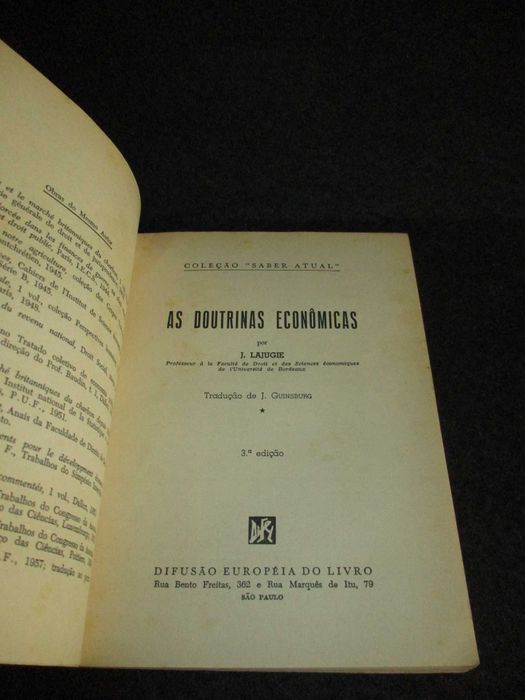 Livro As Doutrinas Económicas Joseph Lajugie