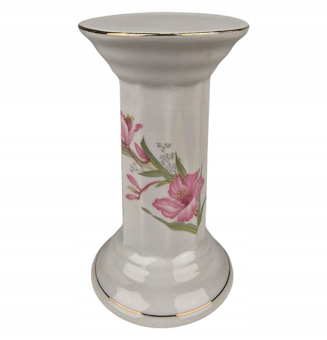 Kolumnowy świecznik w kwiaty