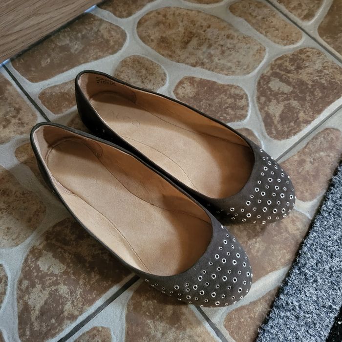 Baleriny Aldo 38.5cm wkladka nubuk zamsz kolor khaki