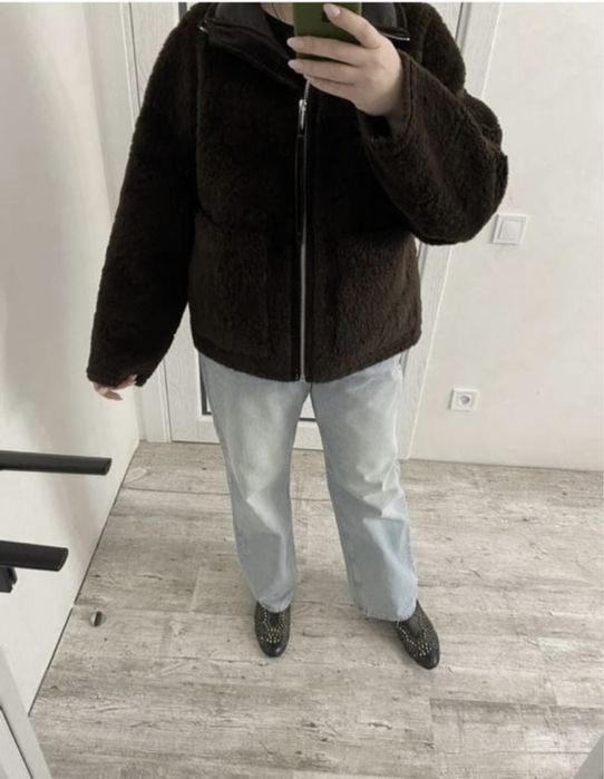 Zara новая шикарная стильная дубленка  шуба из эко меха 50-52 р р