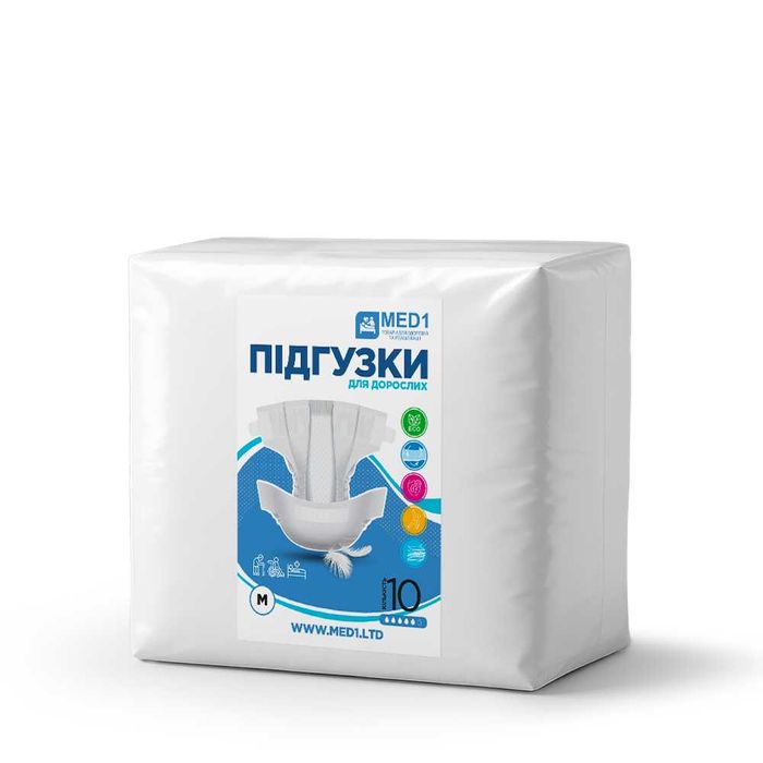 Підгузки для дорослих MED1-WC01, розмір M (10 шт в упаковці)