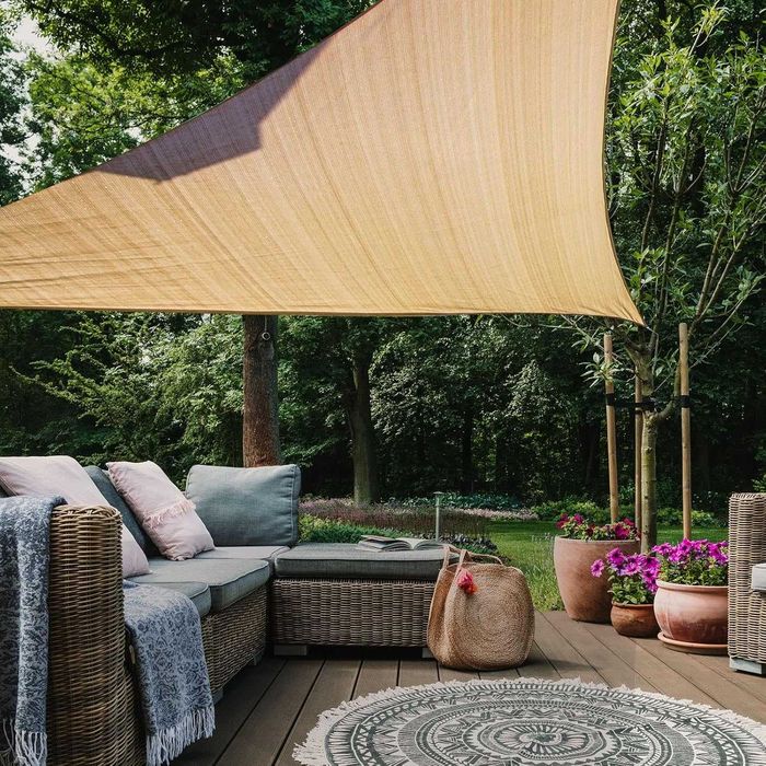 Vela Sombra Triangular Bege 5x5x7m