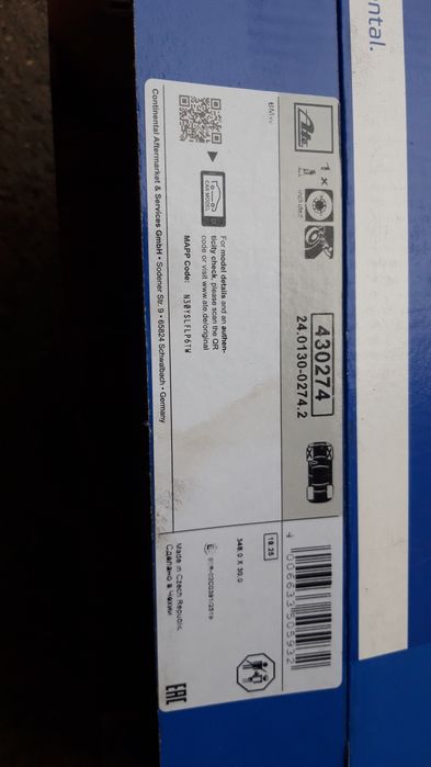 Tarcze przód ATE OE BMW E60 E61 E63 E64 klocki