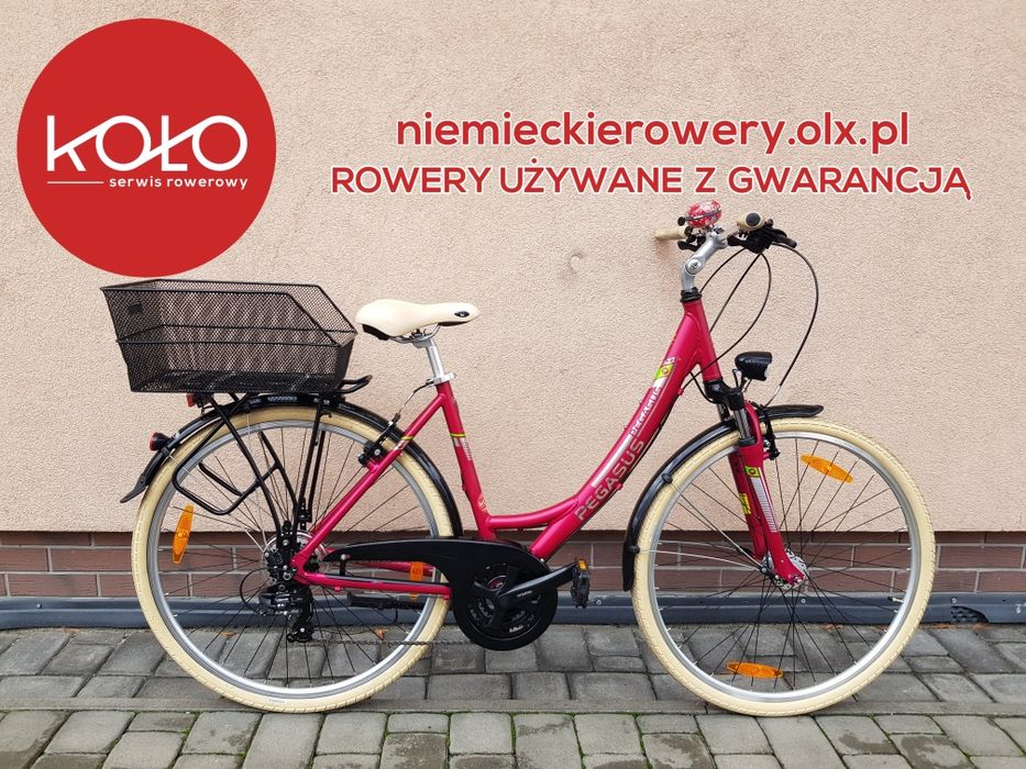 Rower damski damka PEGASUS koła 28 SHIMANO ALUMINIUM koszyk WYSYŁKA