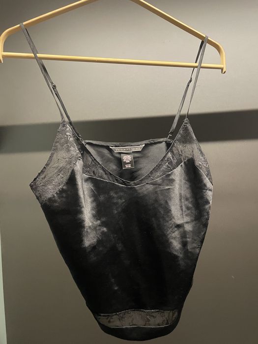 Czarna satynowa piżama na lato Victoria’s Secret S mała M