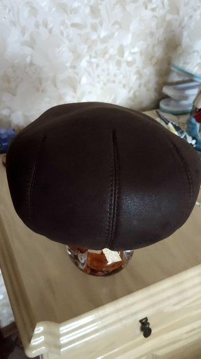 Кепка кожаная бу