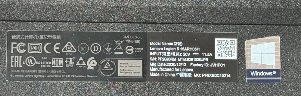 Laptop lenovo legion 5