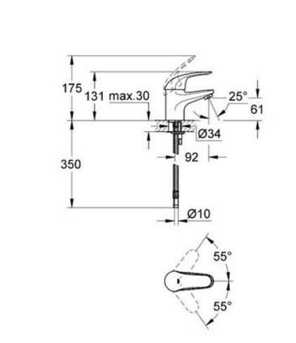 Змішувач для раковини GROHE Euroeco 32734000