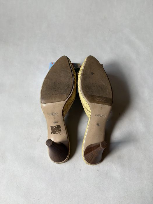 Kenzo Paris Y2K Kitten Mules Sandals Heels Shoes Snakeskin мюли сандали каблуки кензо