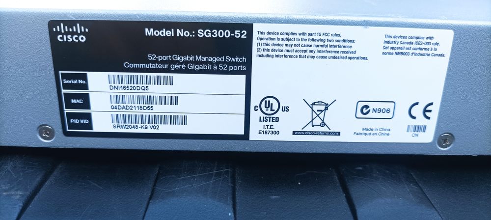 Switch cisco sg300-52