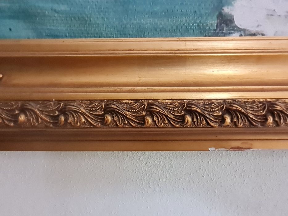 Tela pintada á mão emoldurado