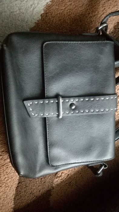 Torebka listonoszka czarna na ramię, zestaw 3 torebk torba długi pasek