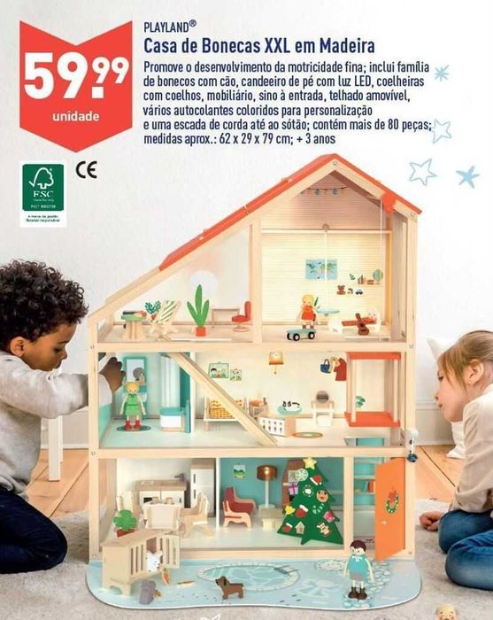 Casa de Bonecas XXL em madeira
