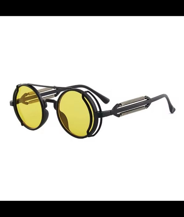 Nowe okulary ze sprężynami metalowe wzmocnienia Steampunk Postapocaliptic Mad Max