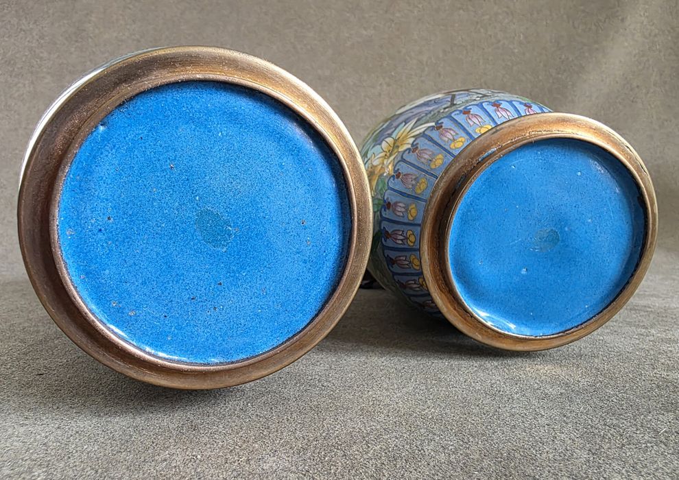 Para dużych wazonów Cloisonne, Emaliowana Komórkowa, Chiny