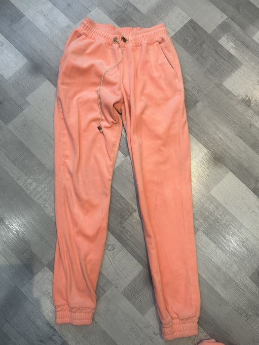 Dres velsatino morelowy rozowy