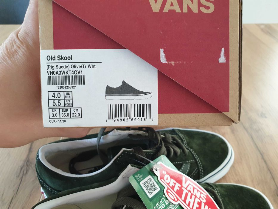 Nowe Tenisówki Vans Old Skool, unisex, skóra, zamsz, rozmiar 35