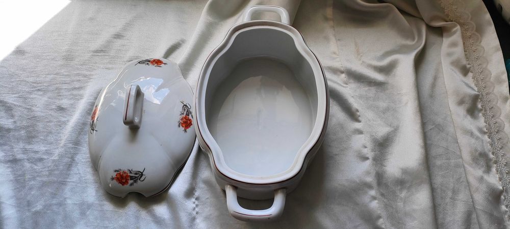 Piękna waza do zupy Ćmielów PRL – Goździki, stan bdb, Vintage