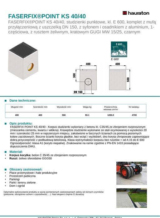 Studzienka HAURATON 400x400