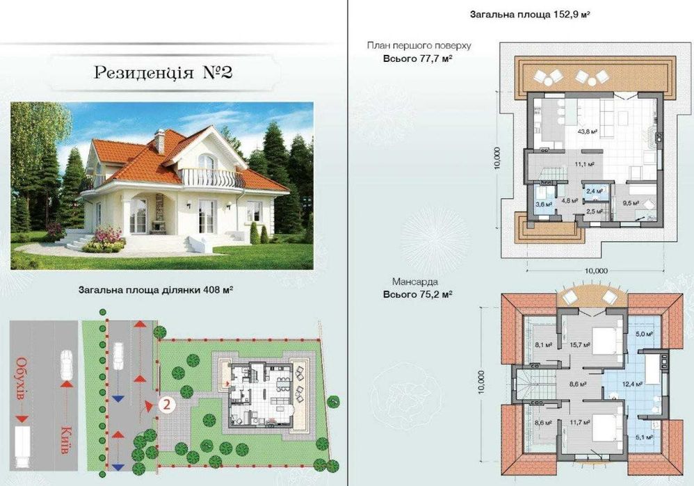 Продаж житлового будинку,Козин,Обухівський район,КМ Alpen Park