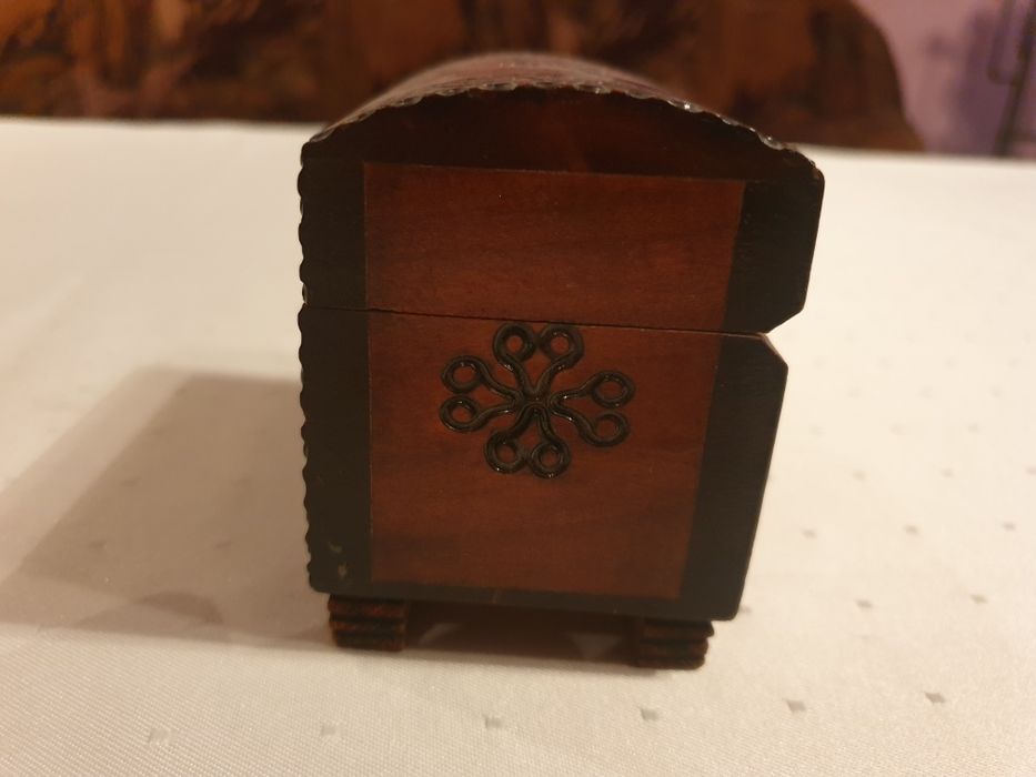 Drewniana szkatułka hand made art deco