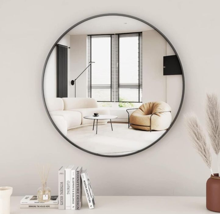 Koonmi Okrągłe Lustro, 60 cm czarne