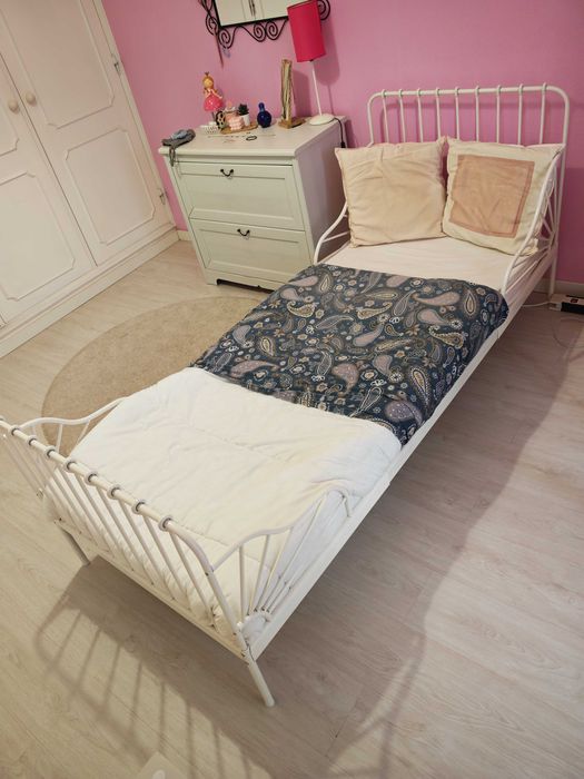 Cama extensivel IKEA MINNEN, Branca, 80x200cm
