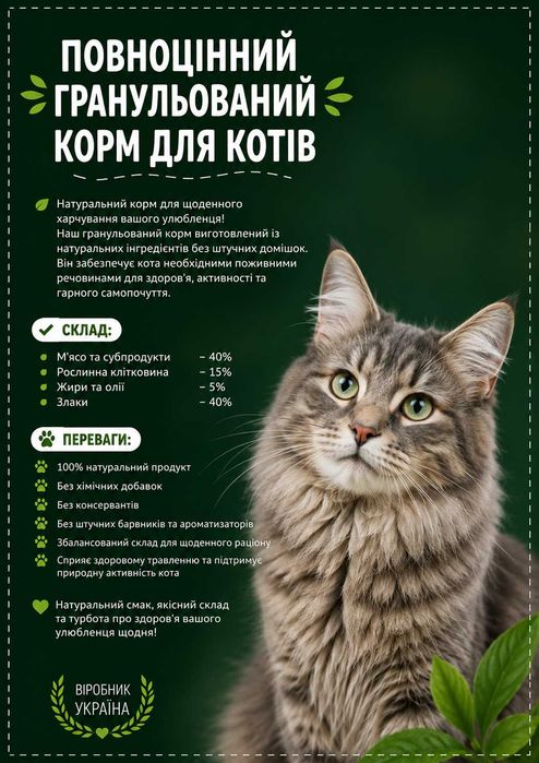 гранульований корм для котів