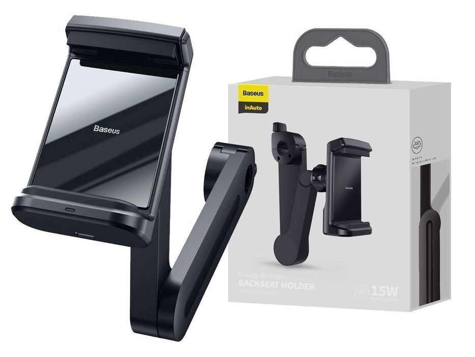 Uchwyt na zagłówek samochodowy do telefonu Baseus Energy z ładowarką